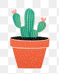 PNG Cactus pot pattern plant art.