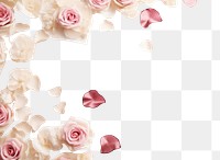 PNG Frame hearts and roses backgrounds flower petal. AI generated Image by rawpixel.