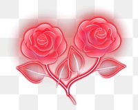 PNG Light rose neon flower. AI generated Image by rawpixel.