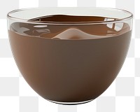 PNG Chocolate simple shape glass bowl cup.