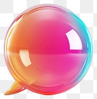 PNG Color speech bubble sphere glass white background.
