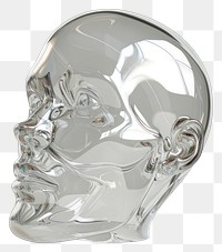 PNG Robot head icon glass creativity sculpture.
