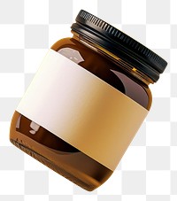 PNG Jam jar label mockup yellow bottle yellow background.