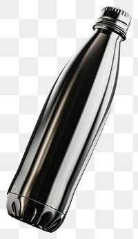 PNG  Stainless water bottle mockup black black background refreshment.