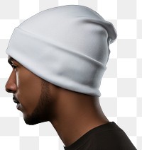 PNG Beanie hat white adult man.