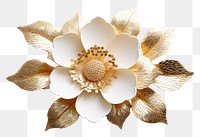 PNG Gold magnolia flower jewelry brooch plant.