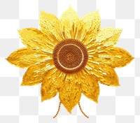 PNG Sunflower brooch plant white background.