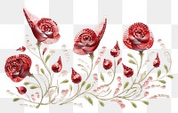 PNG Roses pattern embroidery art.