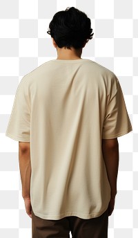 PNG A man wear cream t shirt t-shirt fashion sleeve.