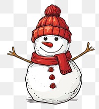 PNG  Snowman wearing beanie hat cartoon winter white.