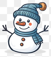 PNG  Snowman wearing beanie hat cartoon winter white.