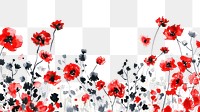 PNG Red and black flowers backgrounds outdoors pattern.