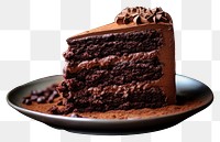 PNG  Chocolate cake dessert plate food.