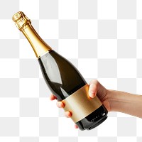 PNG Hand hold champagne bottle drink wine refreshment.