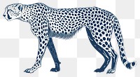 PNG  Antique of cheetah wildlife leopard drawing.