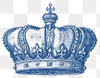 PNG Antique of crown sketch blue 