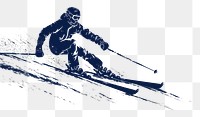 PNG  Antique of ski recreation drawing skiing.