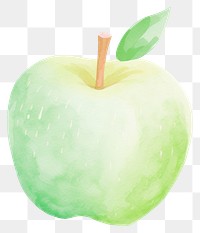 PNG  Crayon texture illustration of green apple fruit plant food.