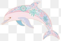 PNG  Flat abstract art of dolphin animal mammal white background.