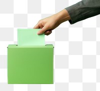 PNG Paper voting green hand box.
