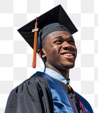 PNG Man high school graduate graduation cheerful student.