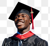 PNG Man high school graduate graduation cheerful student.