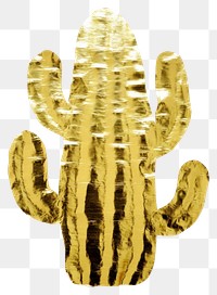 PNG  Cactus ripped paper gold white background pattern.