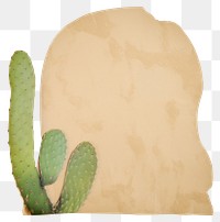PNG  Cactus shape ripped paper plant white background ancient.