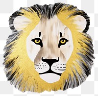 PNG  Lion shape ripped paper drawing mammal animal.