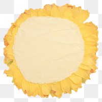 PNG  Sunflower shape ripped paper petal white background pineapple.
