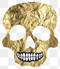 PNG  Skull ripped paper white background celebration creativity.