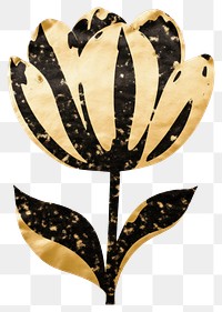PNG  Tulip shape ripped paper plant leaf white background.