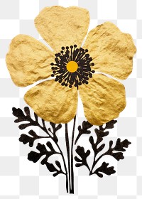 PNG  Wildflower shape ripped paper pattern plant white background.
