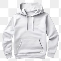 PNG  Basic white hoodie mockup sweatshirt outerwear clothing.