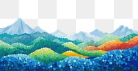 PNG Mountain scenery illustration backgrounds outdoors painting.