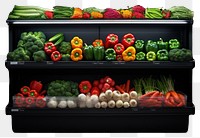 PNG Supermarket fresh vegetable shelf plant food.