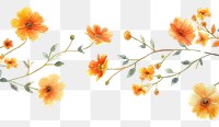 PNG  Orange flower pattern nature plant.