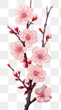 PNG  Chinese seamless plum blossom flower nature plant.