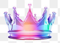 PNG  A crown icon iridescent white background accessories splashing.