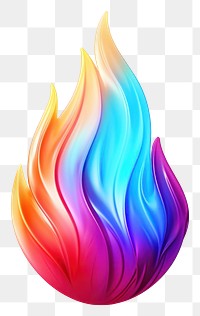 PNG  A fire icon iridescent petal white background creativity.