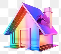 PNG A house icon iridescent purple white background architecture.