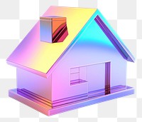 PNG A house icon iridescent architecture building white background.