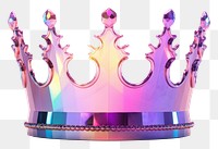 PNG A minimal crown iridescent jewelry white background celebration