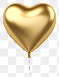 PNG  Balloon heart gold white background.