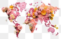 PNG Flowers on a world map petal plant pink.