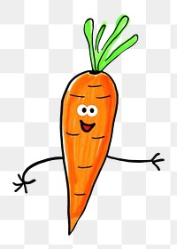 PNG  Cartoon carrot vegetable food line.