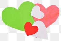 PNG  Green heart paper red.