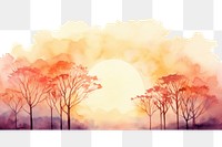 PNG Painting of trees landscape nature outdoors.