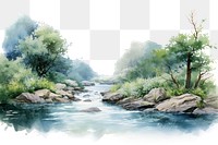 PNG Garland river Swags landscape outdoors painting.