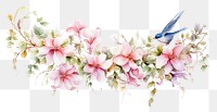 PNG Garland flower plant art hummingbird.